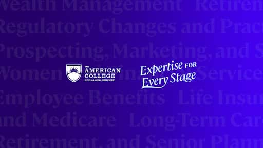 The American College of Financial Services channel banner