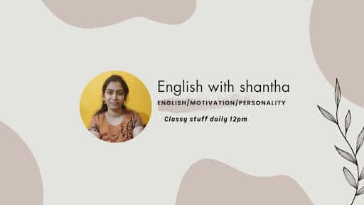 ENGLISH WITH SHANTHA channel banner